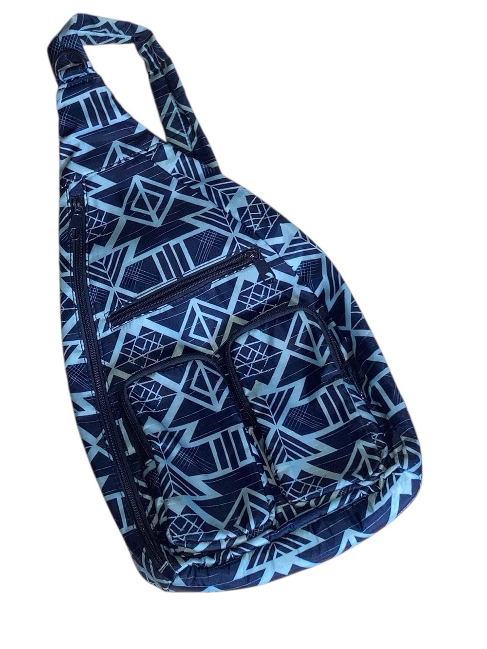 Blue Sling Backpack tribal Geometric